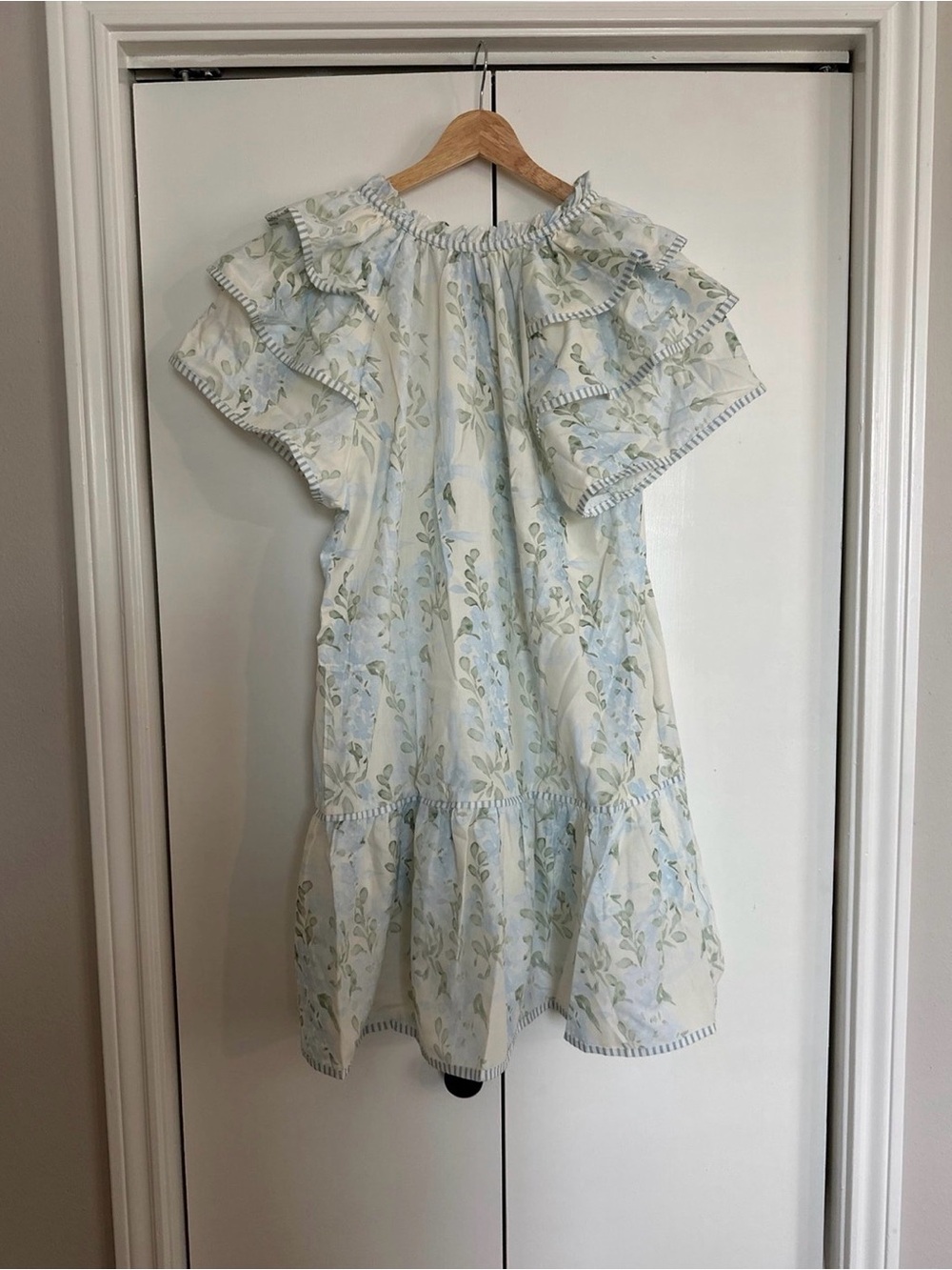 Blue and green floral women’s dress
